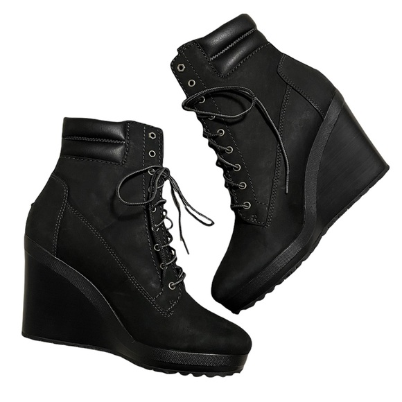 Timberland Shoes - Timberland Leather Wedge Boots